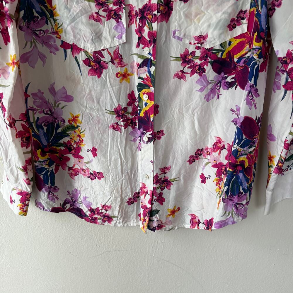 Tommy Bahama Floral lightweight drape buttondown blouse size XS/P - Picture 5 of 7